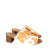 Richwood Peeptoe Tan and White Cowhide Slide