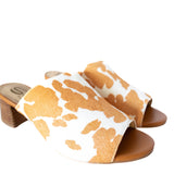 Richwood Peeptoe Tan and White Cowhide Slide