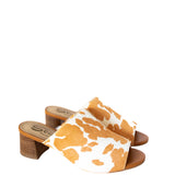 Richwood Peeptoe Tan and White Cowhide Slide