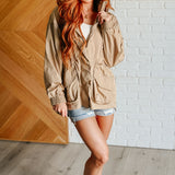 Rain, Rain Go Away Parachute Jacket in Camel