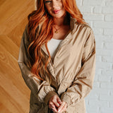 Rain, Rain Go Away Parachute Jacket in Camel