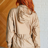 Rain, Rain Go Away Parachute Jacket in Camel