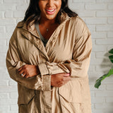 Rain, Rain Go Away Parachute Jacket in Camel