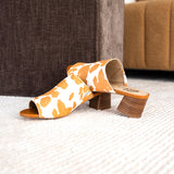 Richwood Peeptoe Tan and White Cowhide Slide