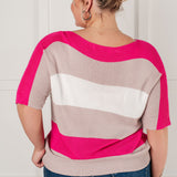 Rows Of Rose Short Sleeve Knit Top