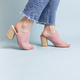 Helena Heeled Sandal in Ice Suede