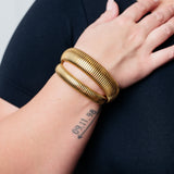 Sassy but Classy Ribbed Bangles in Gold Set of 3