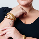 Sassy but Classy Ribbed Bangles in Gold Set of 3