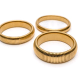 Sassy but Classy Ribbed Bangles in Gold Set of 3