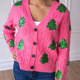 Sequin Trees Cardigan