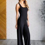 Shavasana Everyday Wide Leg Jumpsuit in Black