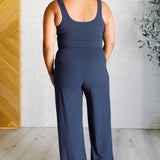 Shavasana Everyday Wide Leg Jumpsuit in Navy