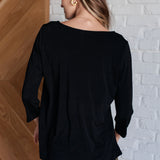 Signature Classic Round Neck Top in Black