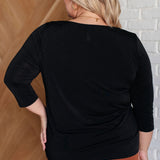 Signature Classic Round Neck Top in Black