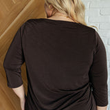 Signature Classic Round Neck Top in Chocolate