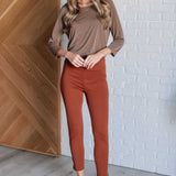 Signature Classic Round Neck Top in Mocha