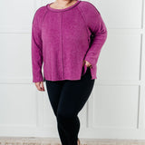 Simple Silhouette Brushed Hacci Sweater in Light Plum