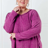 Simple Silhouette Brushed Hacci Sweater in Light Plum