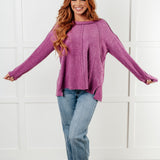 Simple Silhouette Brushed Hacci Sweater in Light Plum