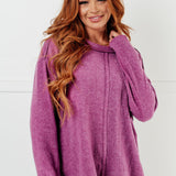 Simple Silhouette Brushed Hacci Sweater in Light Plum