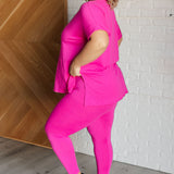 Soft Serve Brushed Microfiber Set in Neon Hot Pink