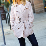 Put Together Taupe Double Breasted Lined Trench Coat