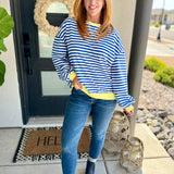 PREORDER: Best Selling Larson Contrast Pullover in Blue/White