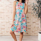 Summer Garden Sleeveless Swing Dress