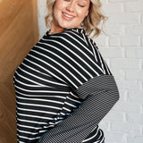 Super Clever Patchwork Striped Top in Black