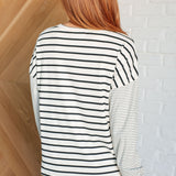 Super Clever Patchwork Striped Top in Ivory