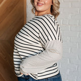 Super Clever Patchwork Striped Top in Ivory