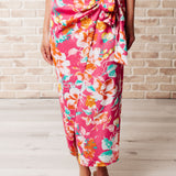 Take Me Outside Wrap Around Skirt in Magenta