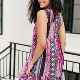 That's So Boho Mixed Print Sleeveless Dress