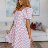 The Moment Checkered Babydoll Dress