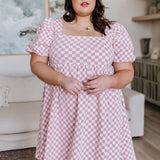 The Moment Checkered Babydoll Dress