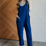 Totally Me Spaghetti Strap Jumpsuit in Light Navy