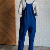 Totally Me Spaghetti Strap Jumpsuit in Light Navy