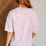 Unbothered Mineral Wash Top in Orchid Petal