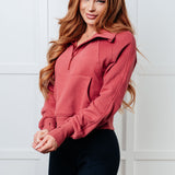 Under Her Spell Half Zip Pullover in Mauve