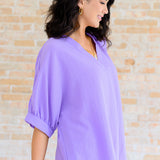 Up For Anything V-Neck Blouse in Lavender