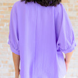 Up For Anything V-Neck Blouse in Lavender