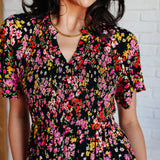 Wildflower and Barley V-Neck Button Up Dress