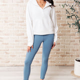 Somewhere to Start Leggings in Dusty Blue