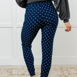 Your New Favorite Joggers in White Polka Dot