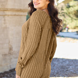 Basic Bae Full Size Ribbed Round Neck Long Sleeve Knit Top