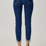 RISEN Full Size Embellished Mid Rise Crop Skinny Jeans