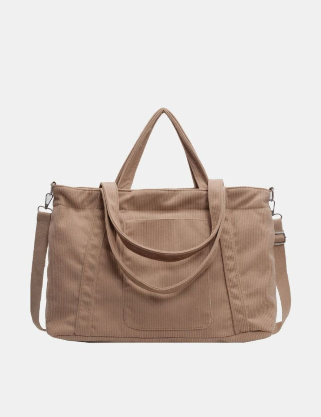 Corduroy Solid Large Tote Bag