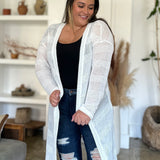 Double Take Full Size Open Front Longline Cardigan