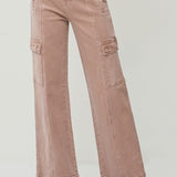 RISEN Full Size High Rise Wide Leg Cargo Jeans