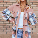 Plaid Button Up Long Sleeve Shacket